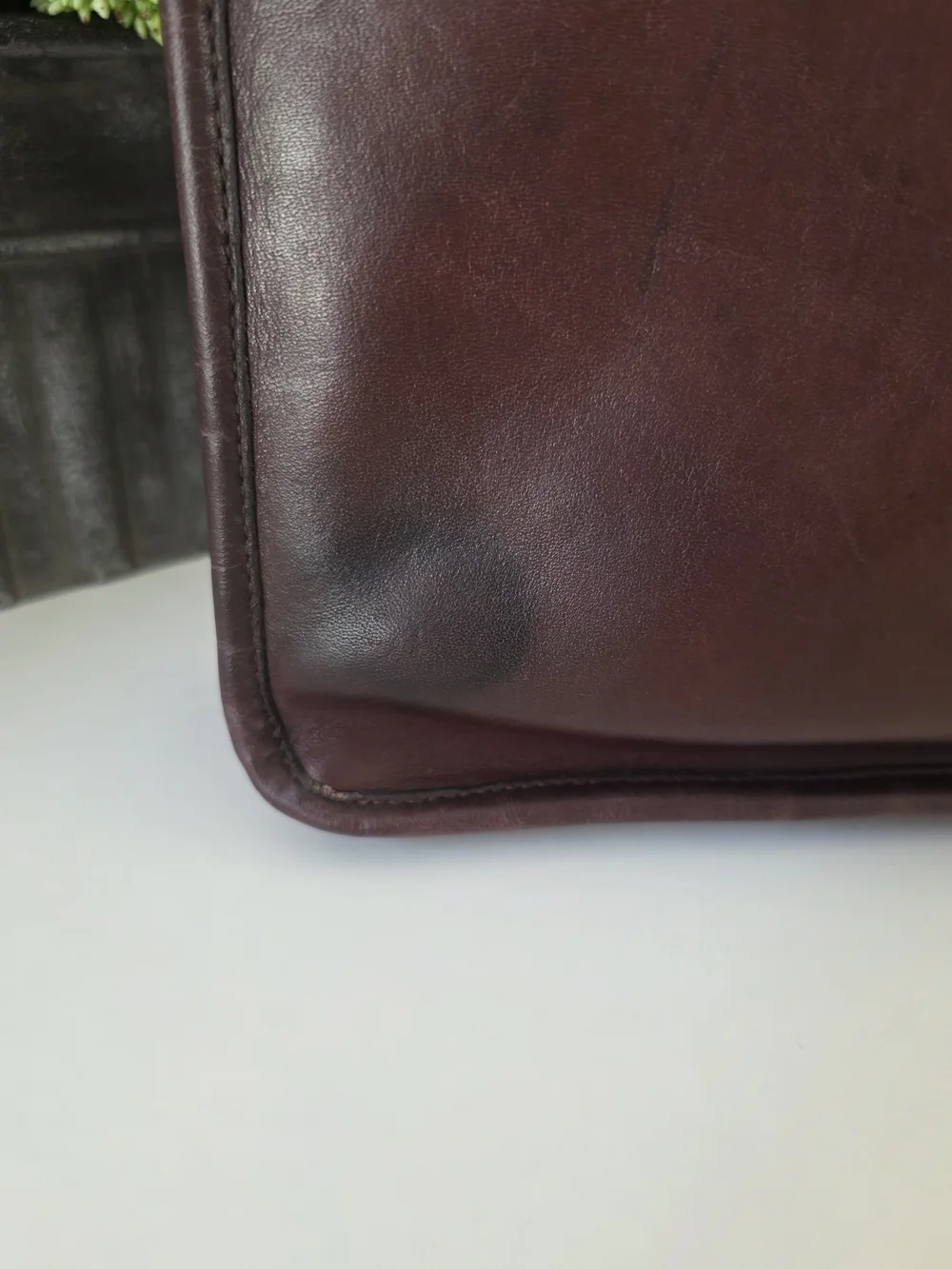 Vintage Coach Embassy Briefcase NYC Burgandy Glove Tanned Leather